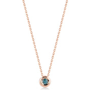 Azzuro Mavi Pırlanta Solitaire Kolye