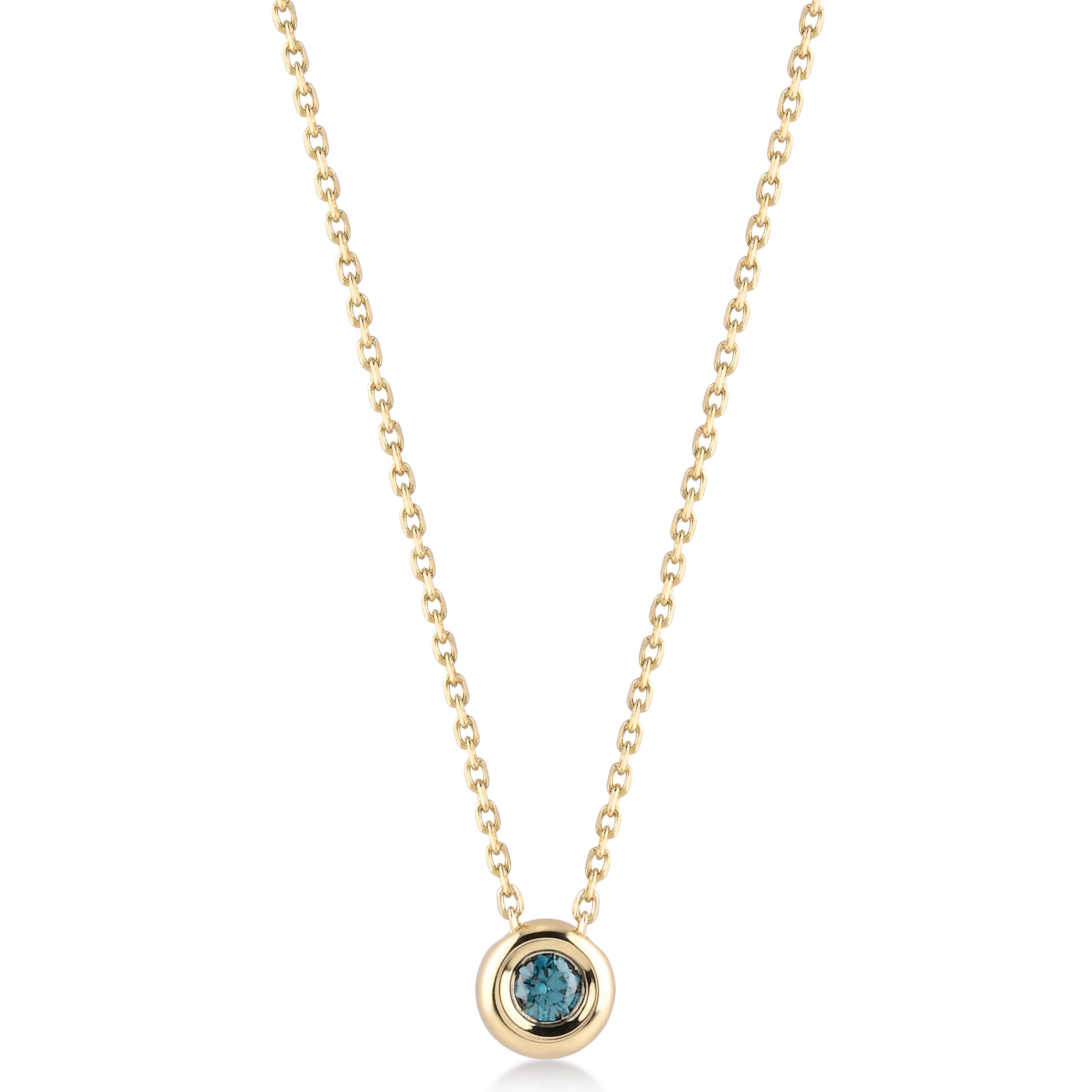 Azzuro Mavi Pırlanta Solitaire Kolye