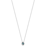 Azzuro Mavi Pırlanta Solitaire Kolye