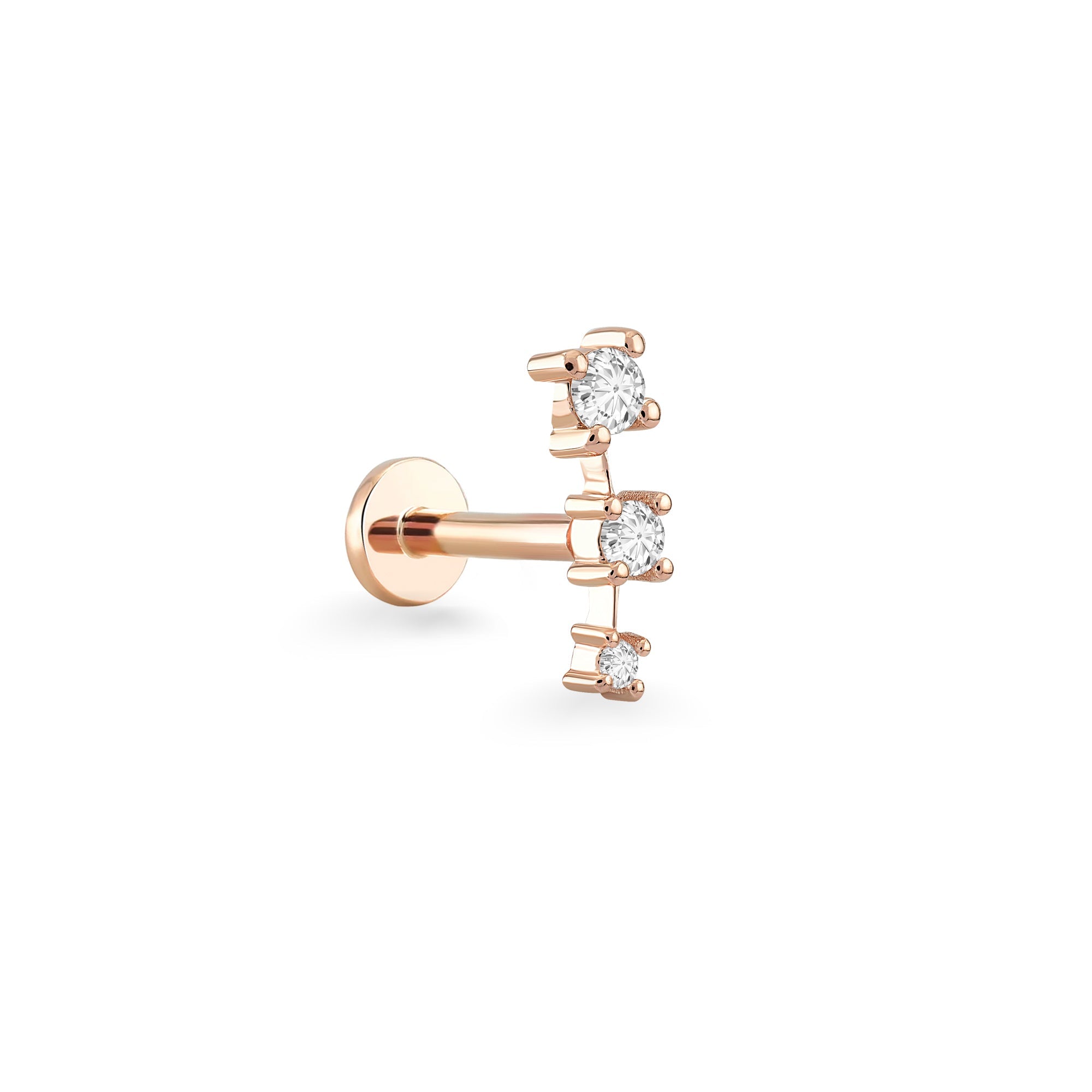 3 Stone Arc Diamond Piercing