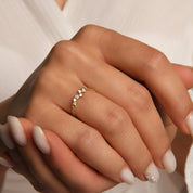 Cherry Taşlı Queen Ayarlanabilir Zincirli Altın Yüzük