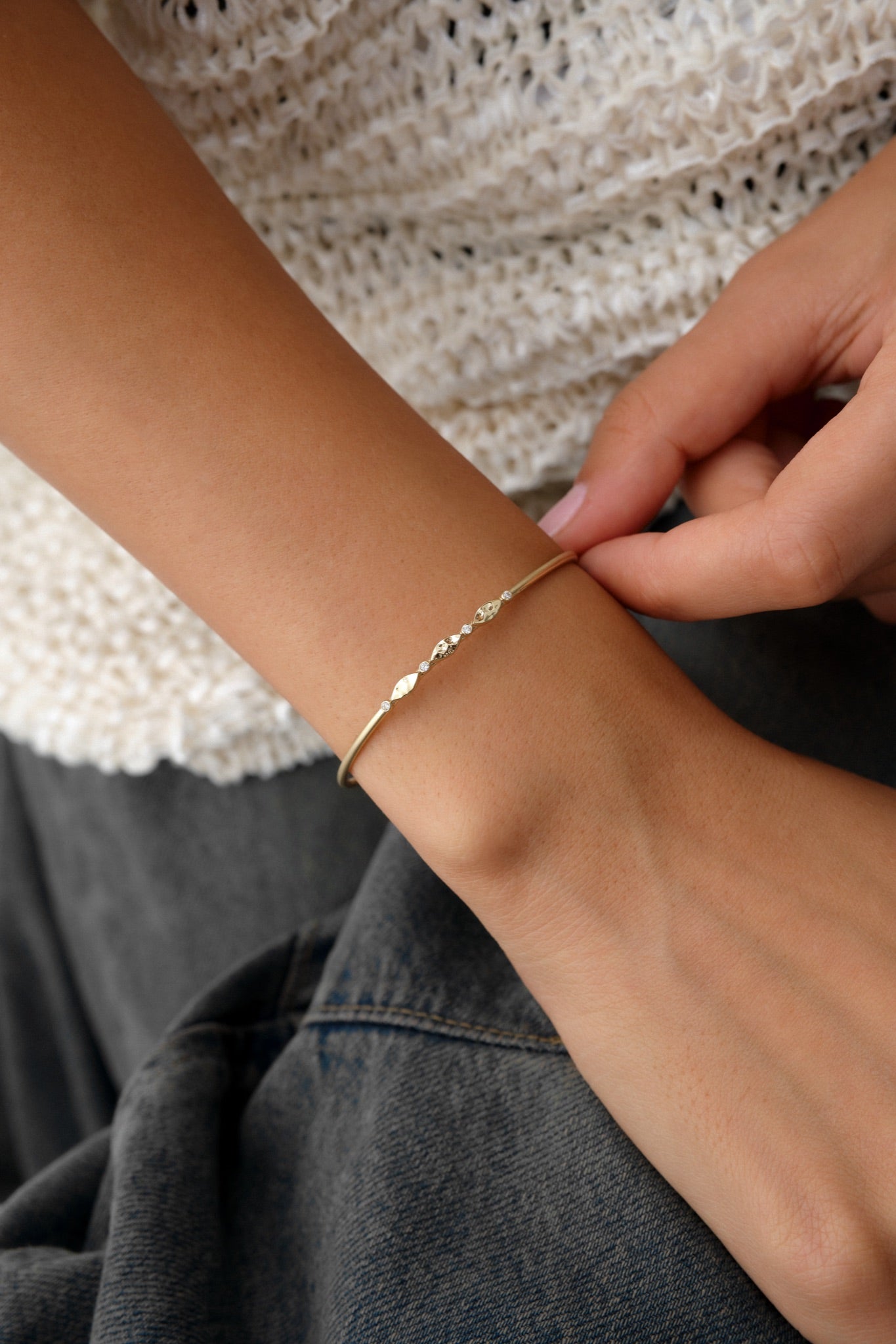 14 Ayar İnce Baget Altın Bileklik 1