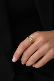14 Ayar Yonca Altın Yüzük 2
