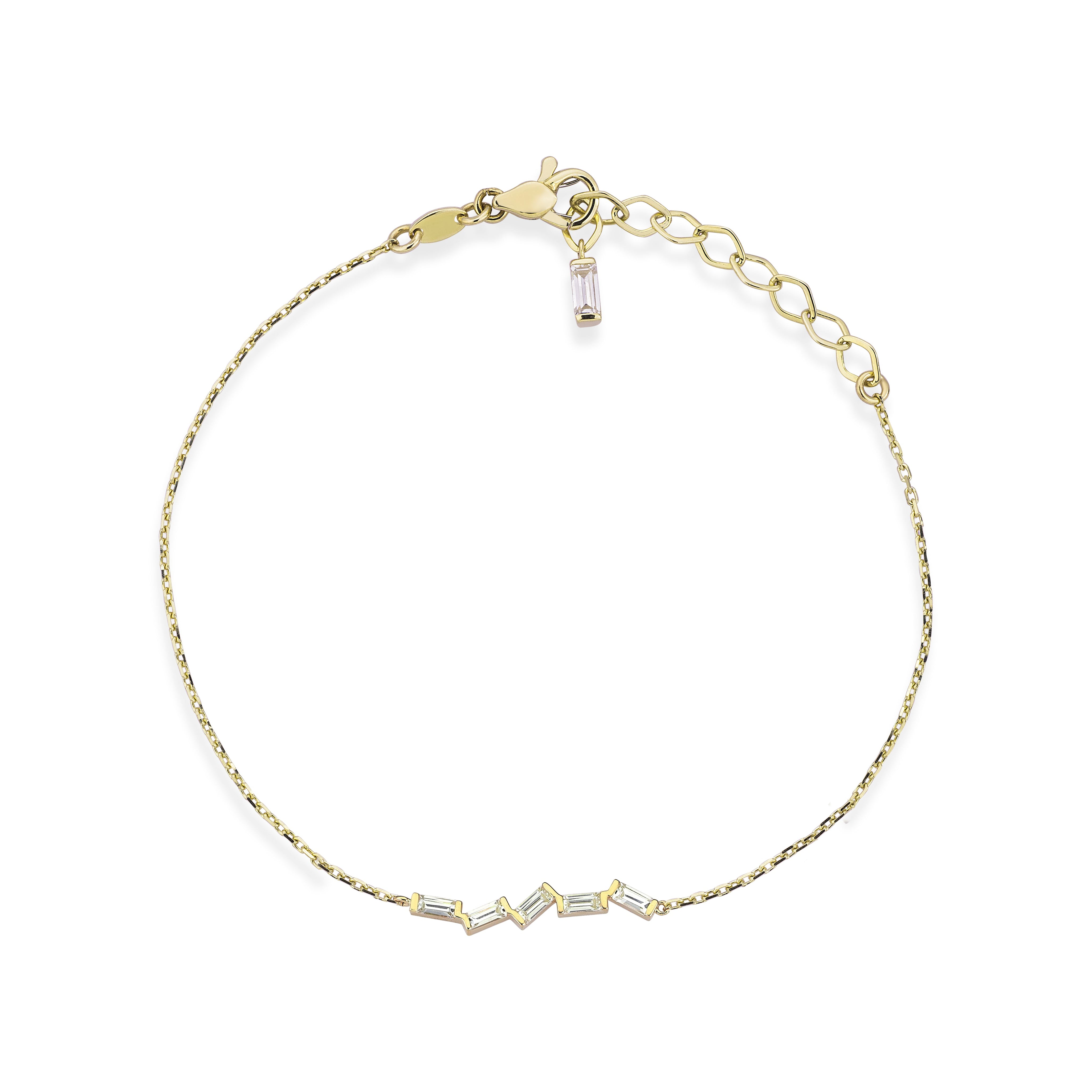 Bagetto Zigzag Altın Bileklik