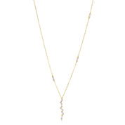 Bagetto Zigzag Taşlı Altın Kolye