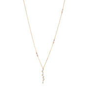 Bagetto Zigzag Taşlı Altın Kolye