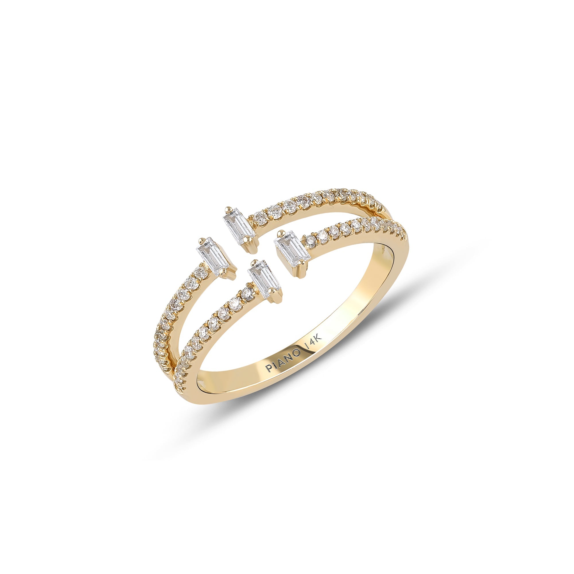 Bagetto Stone & Baguette Diamond Ring