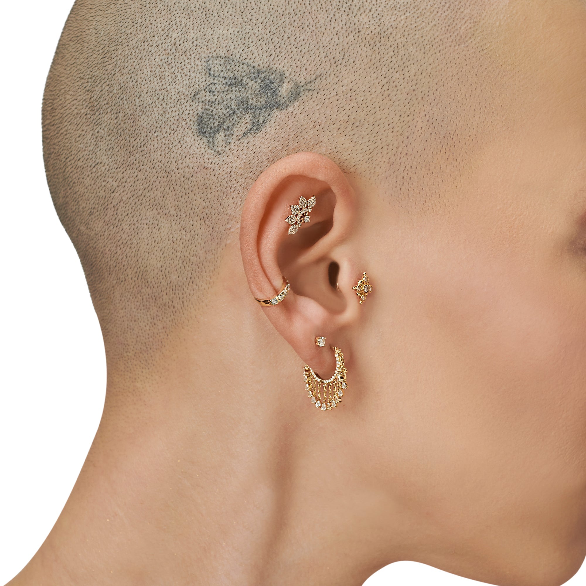 Fan Pırlanta Piercing