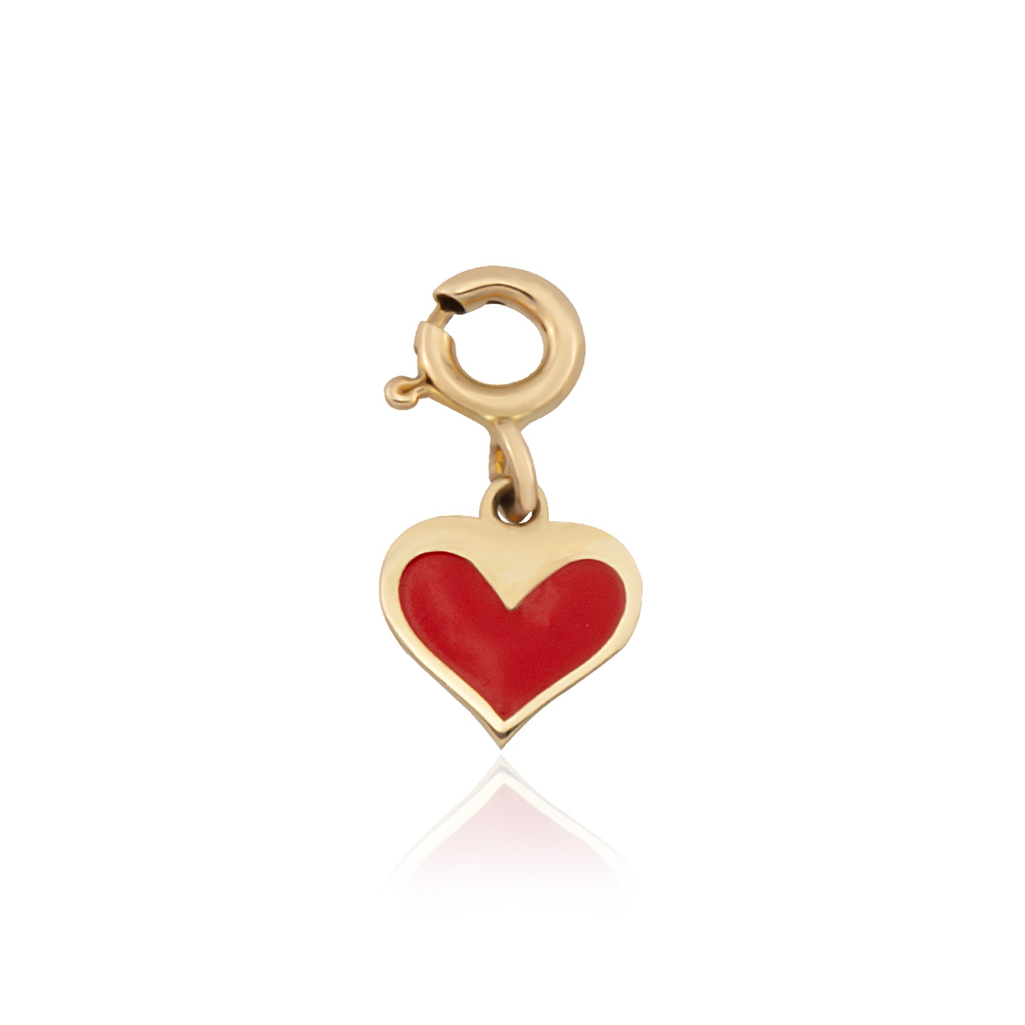 14 Ayar Altın Mineli Kalp Charm