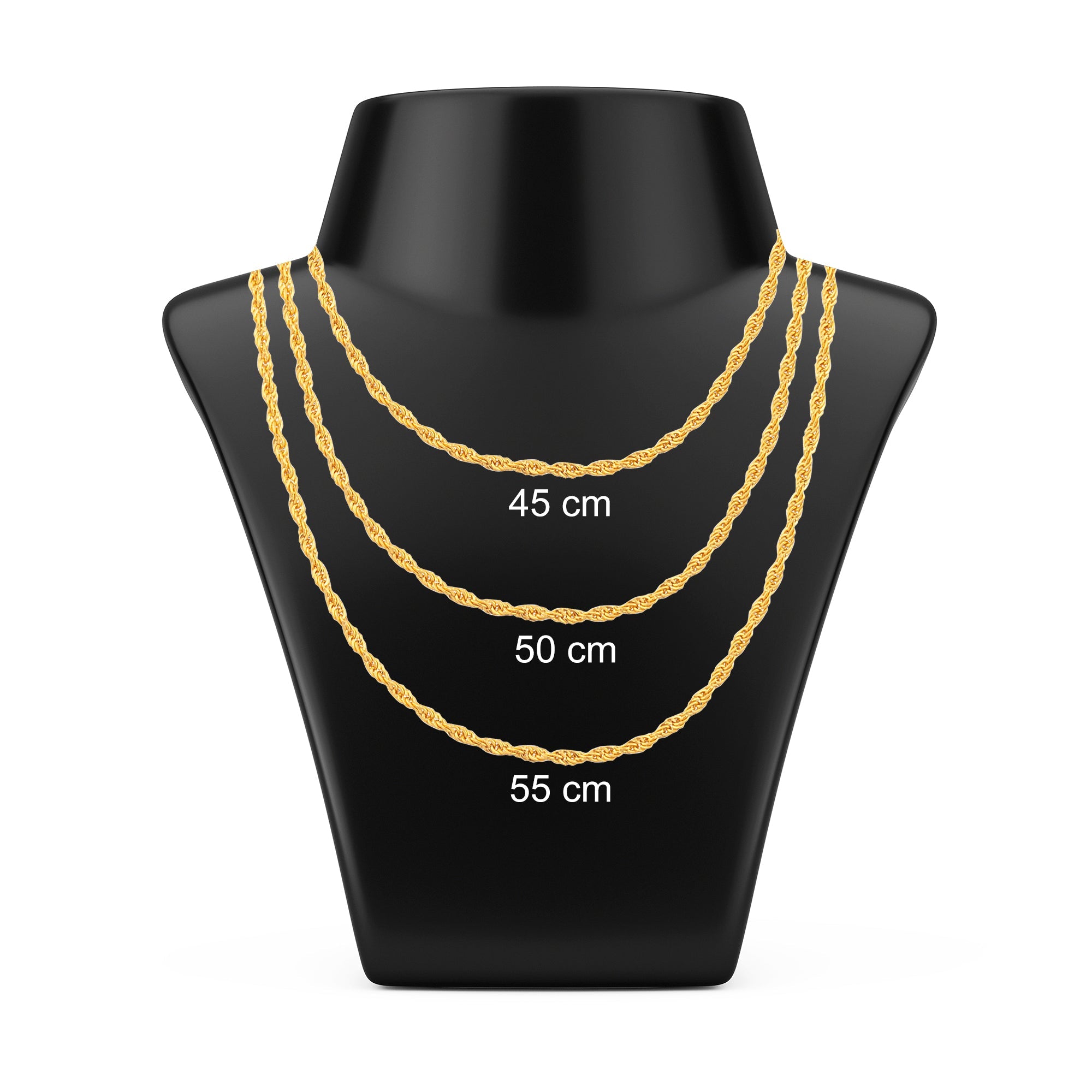 14 Ayar Altın Minimal Halat Burgu Zincir Kolye 50 cm