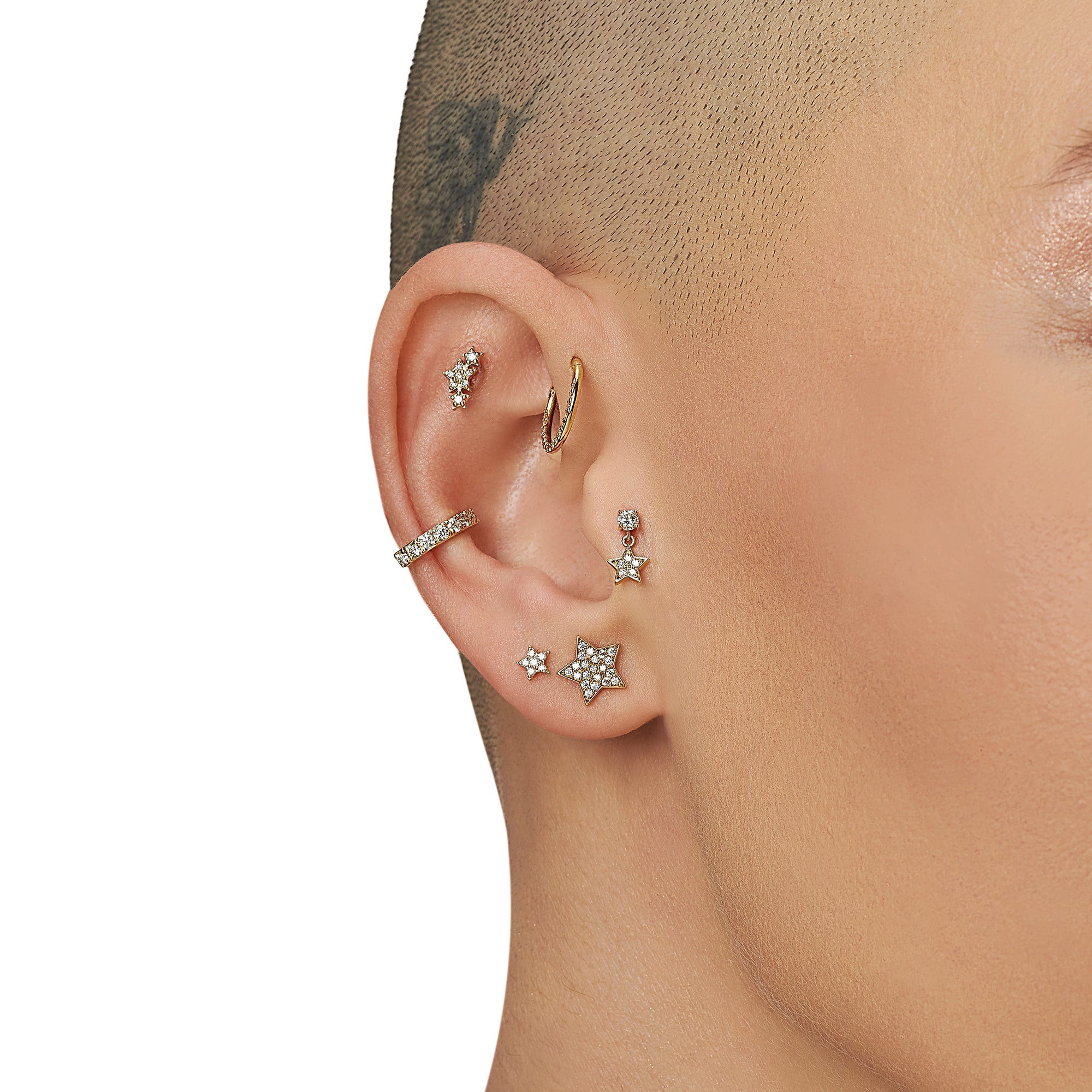 Yıldız Sallantılı Tektaş Pırlanta Piercing