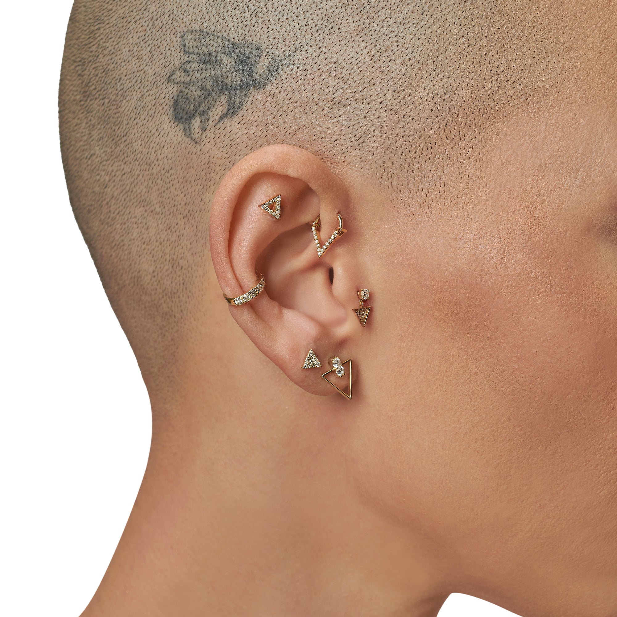 Üçgen Sallantılı Pırlanta Piercing