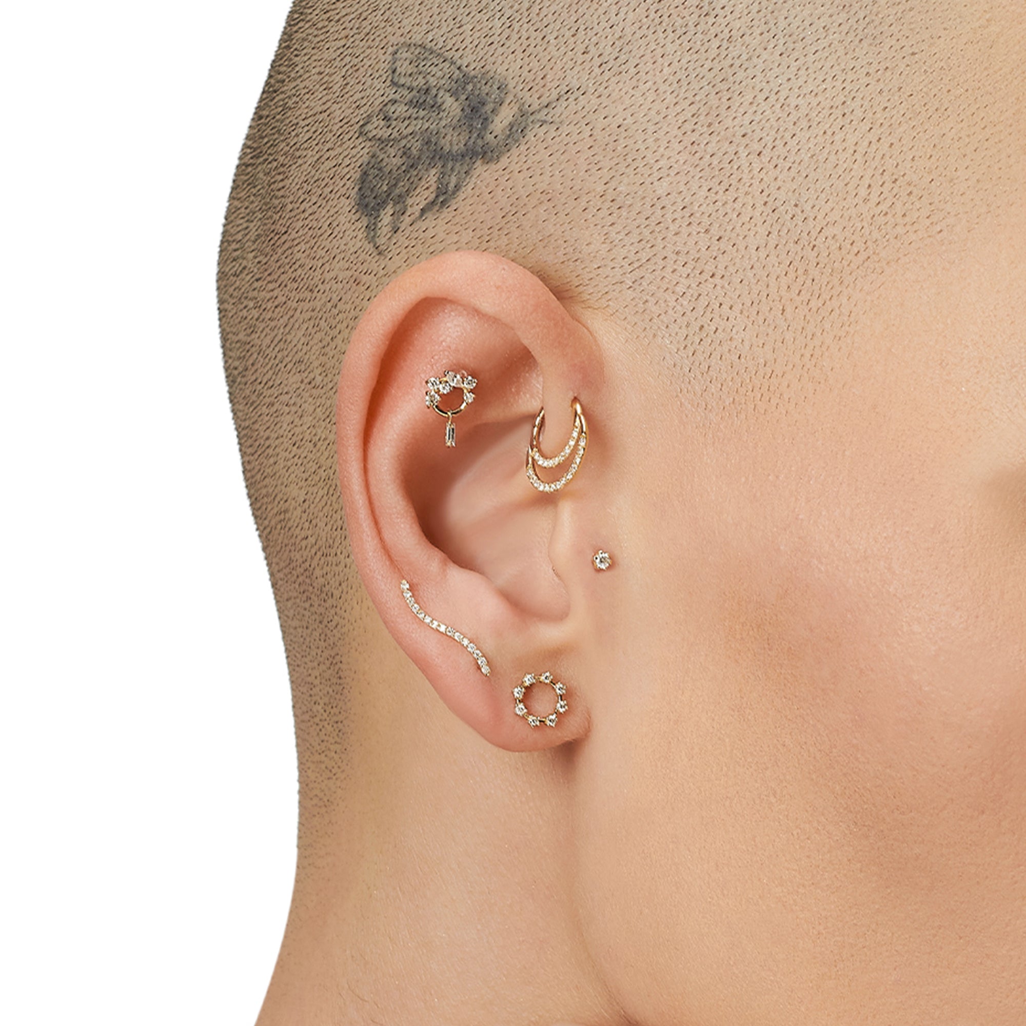 Uzun Wave Pırlanta Piercing