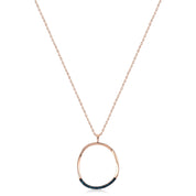 Azzuro Mavi Pırlanta Hoop Kolye