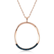 Azzuro Mavi Pırlanta Hoop Kolye