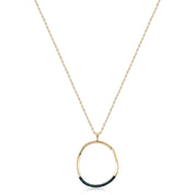 Azzuro Mavi Pırlanta Hoop Kolye