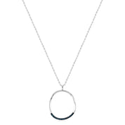 Azzuro Mavi Pırlanta Hoop Kolye