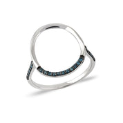 Azzuro Hoop Mavi Pırlanta Yüzük