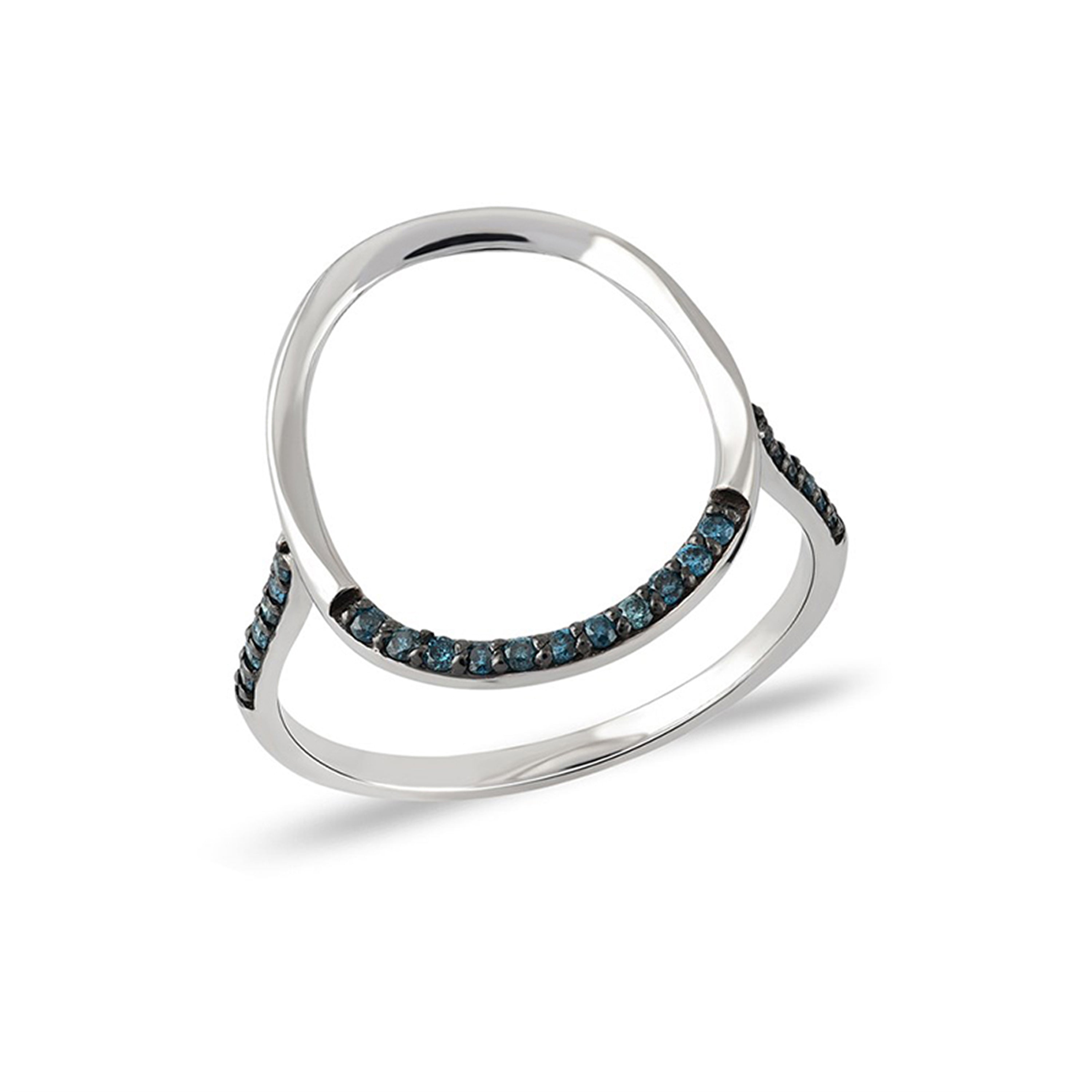 Azzuro Hoop Mavi Pırlanta Yüzük