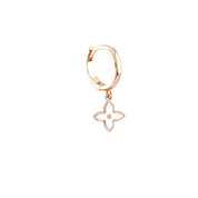 Cabaret Sallantılı Çiçekli Mineli Tek Altın Halka Küpe