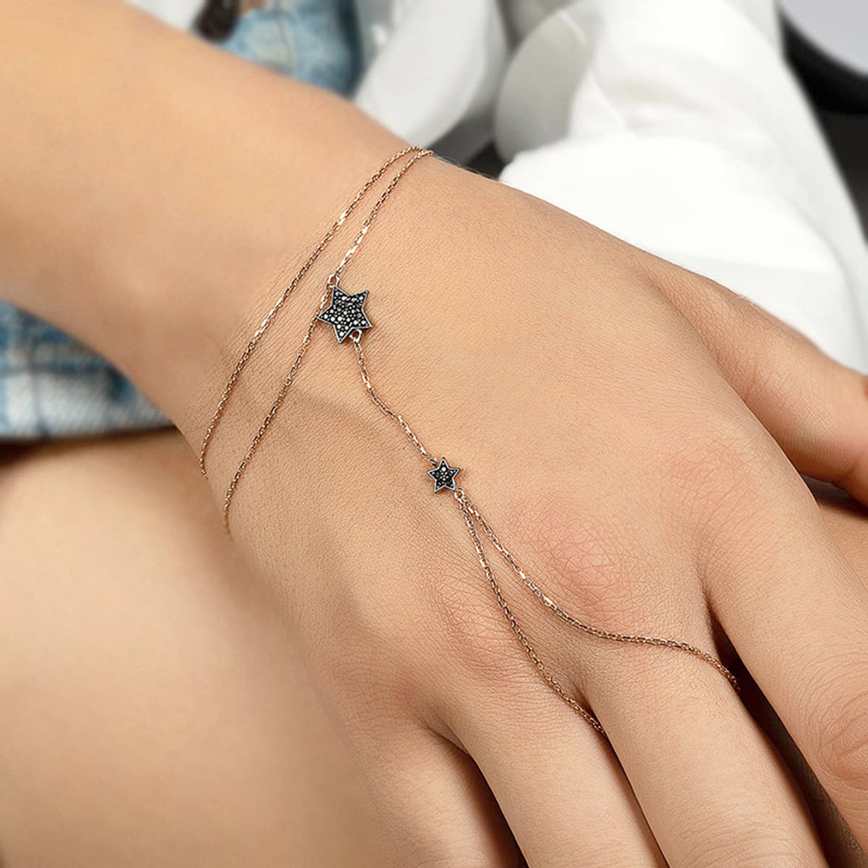 Renk Seçenekli Taşlı Yıldız Altın Şahmeran