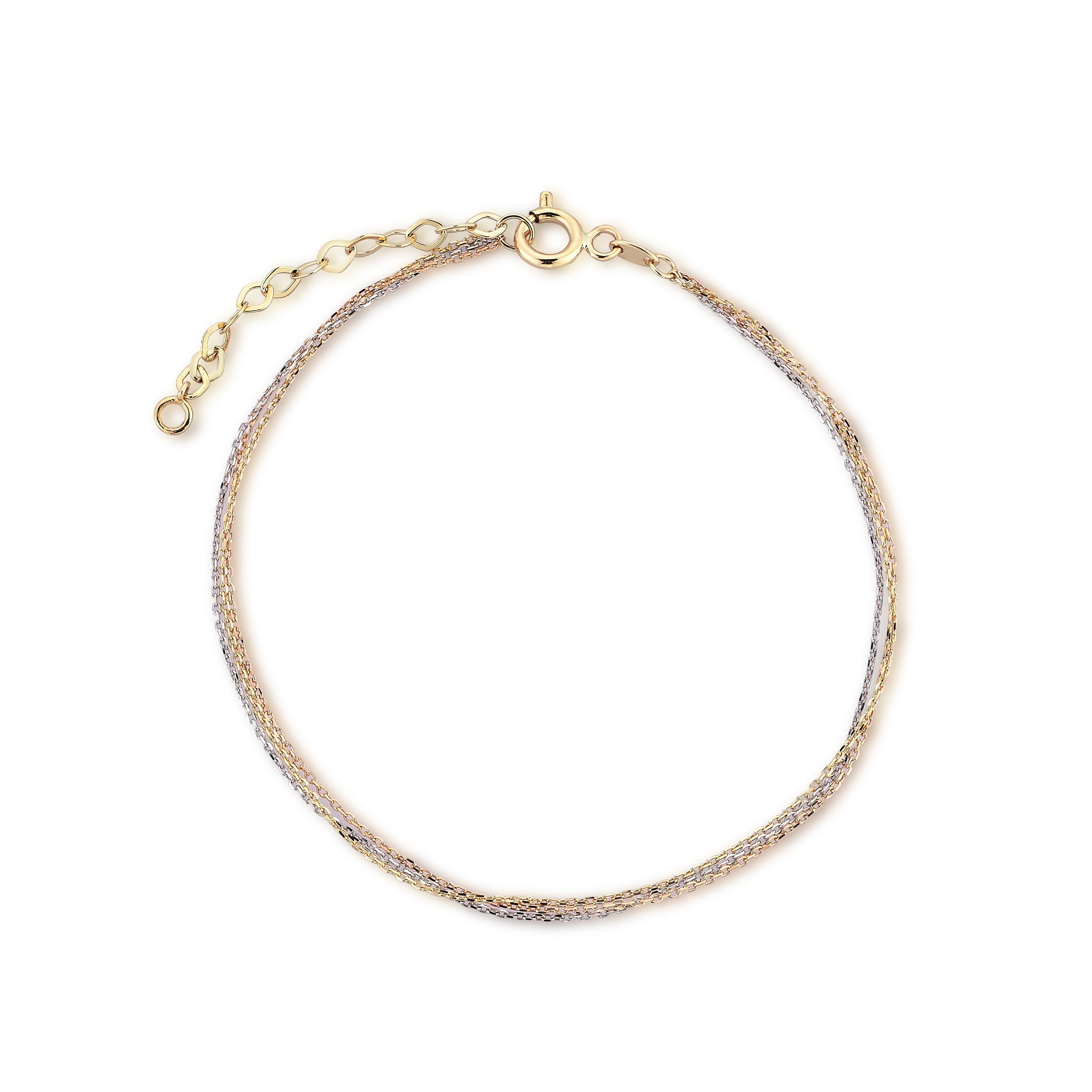 Üç Renk Zincir Altın Bileklik