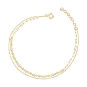 3 ü 1 Arada Zincir Çeşidi Taşlı Altın Bileklik