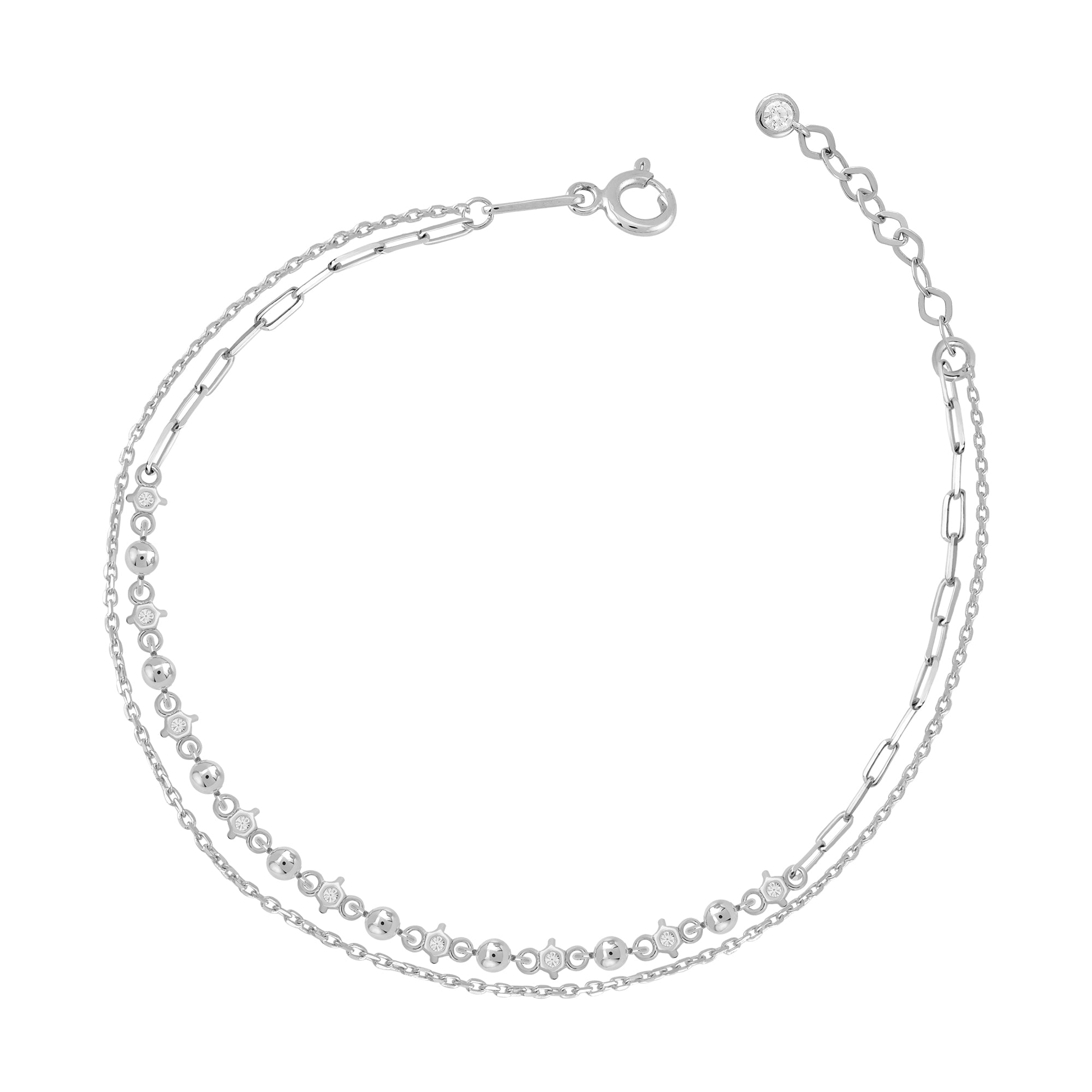 3 ü 1 Arada Zincir Çeşidi Taşlı Altın Bileklik