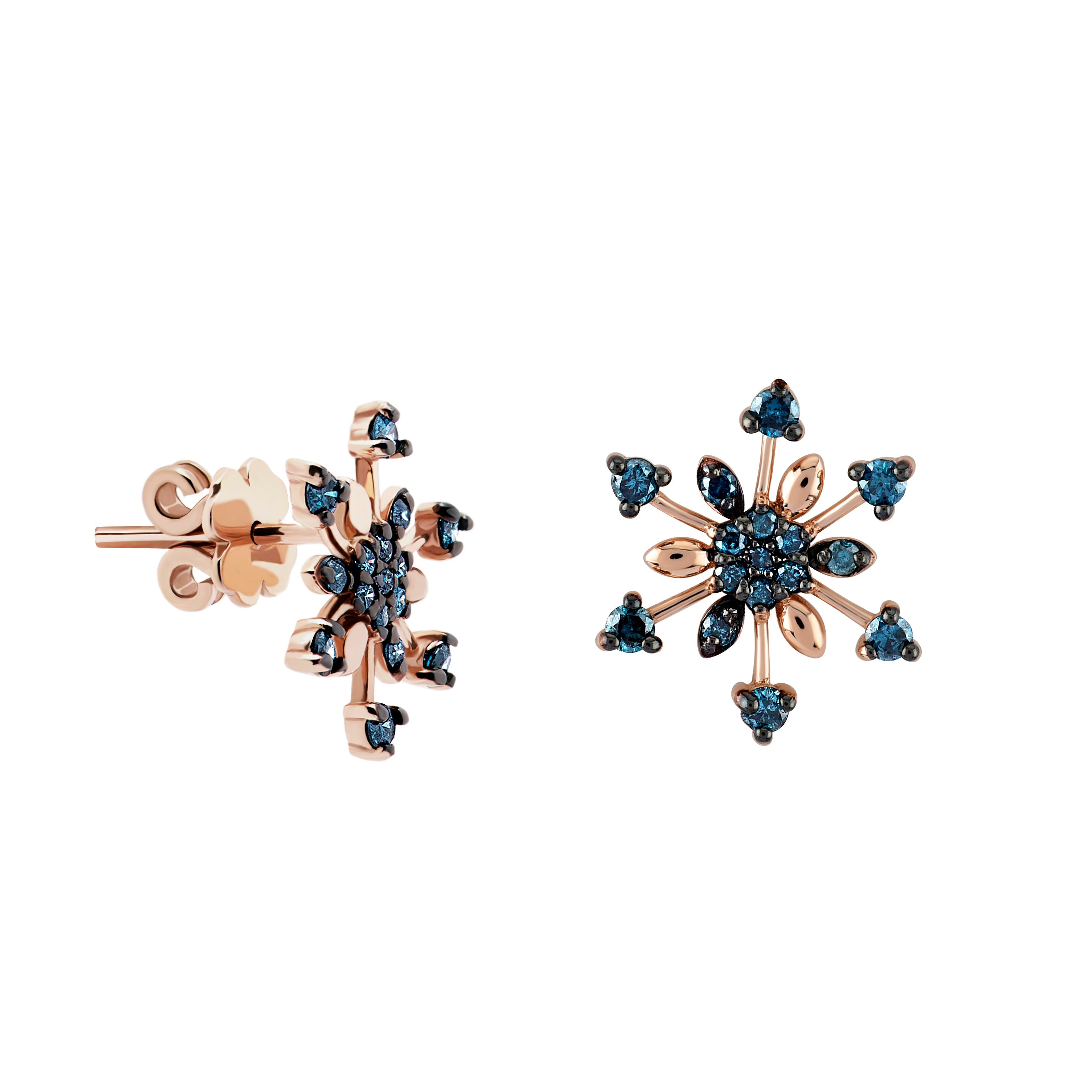 Azzuro Lily Blue Diamond Earrings