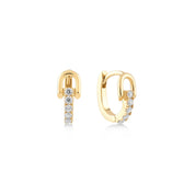 Sıralı Beş Taşlı Altın Halka Küpe