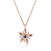 Azzuro Mavi Pırlanta Zambak Kolye