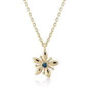 Azzuro Mavi Pırlanta Zambak Kolye