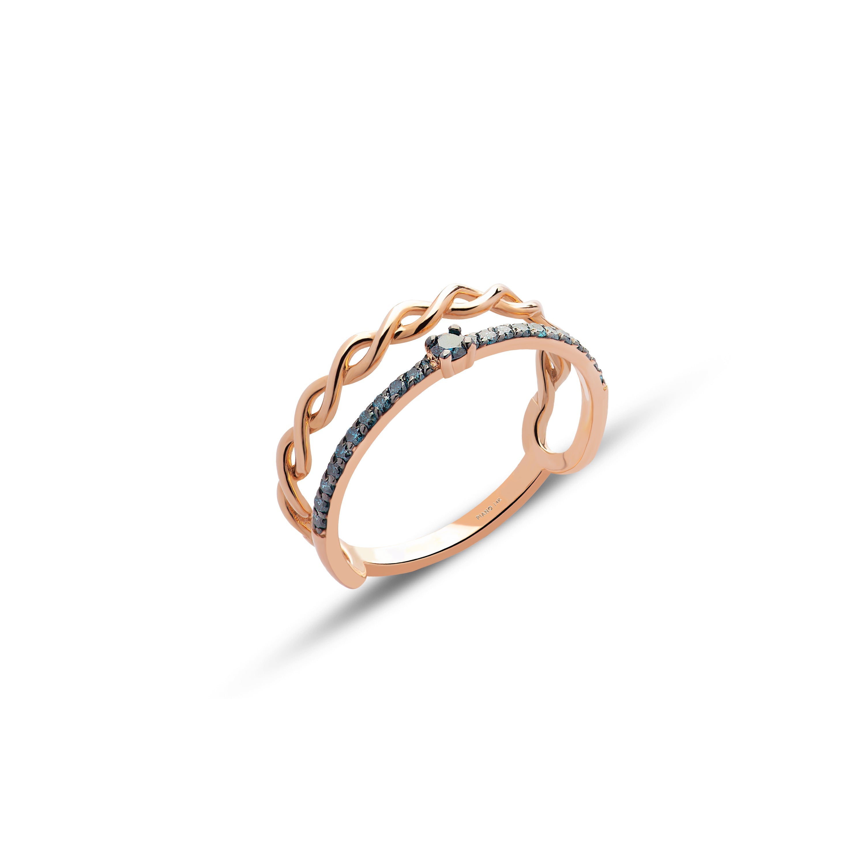 Azzuro Chain Blue Diamond Ring
