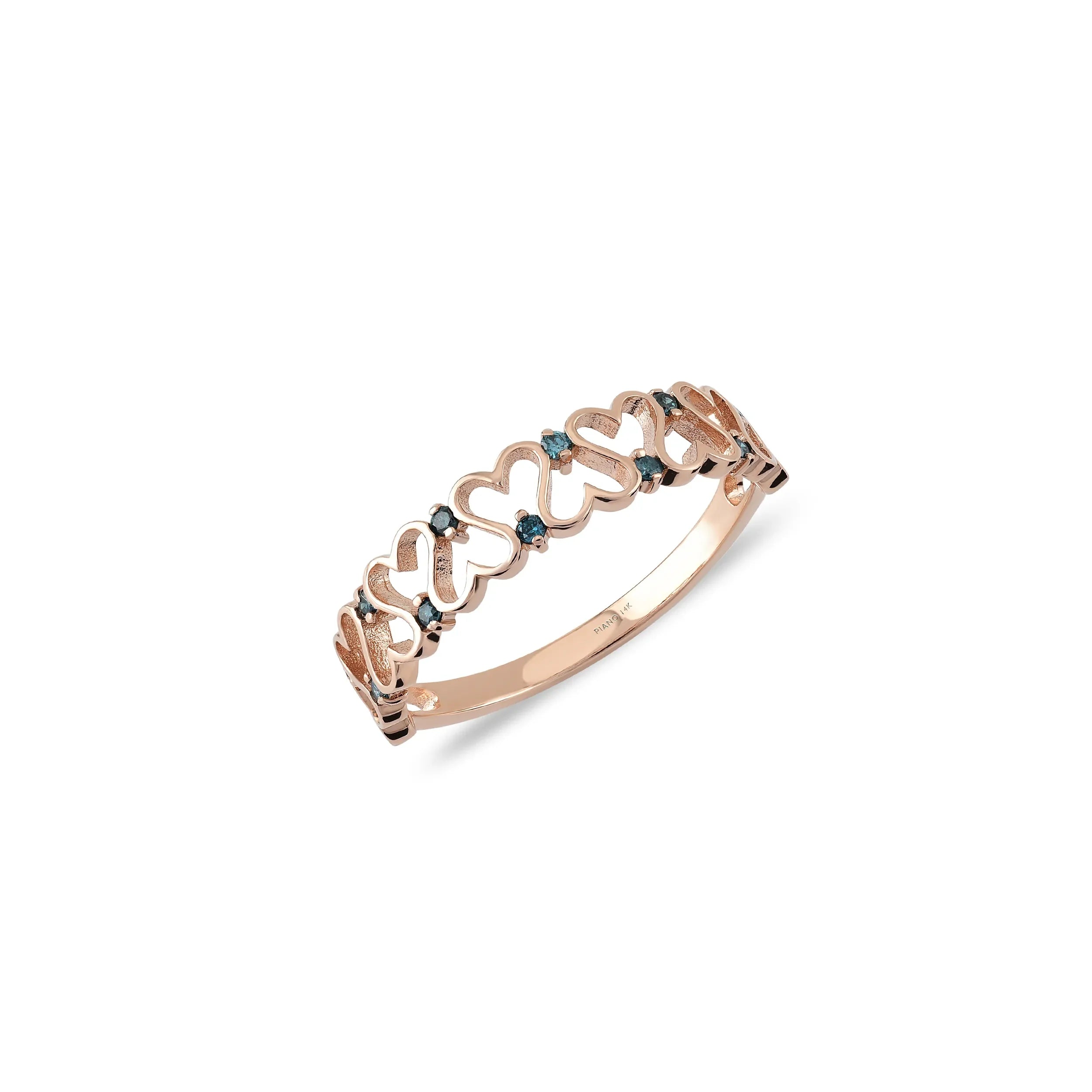 Azzuro Heart Blue Diamond Ring