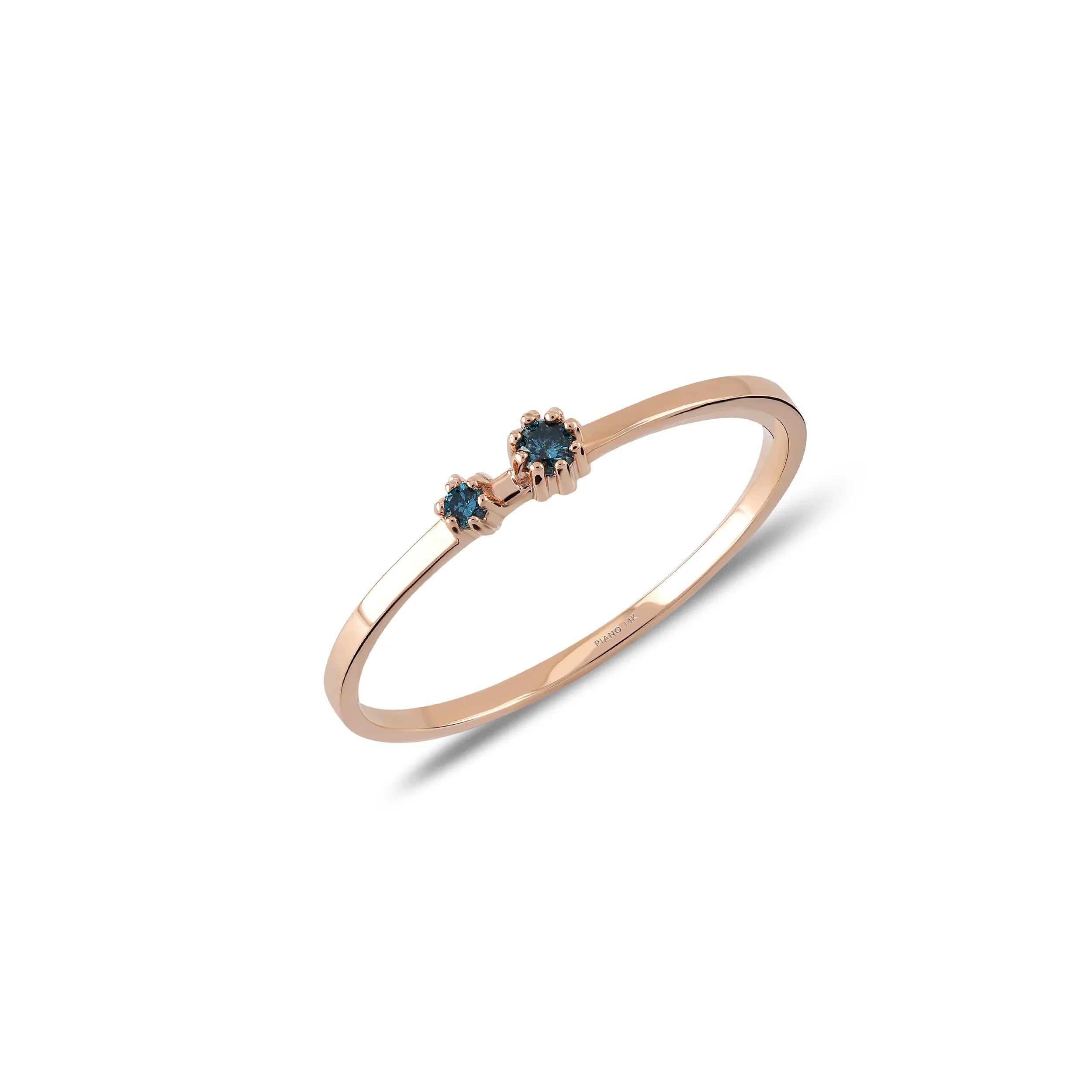 Azzuro Two Stone-set Blue Diamond Ring