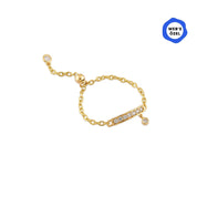 Cherry Taşlı Bar Ayarlanabilir Zincirli Altın Yüzük