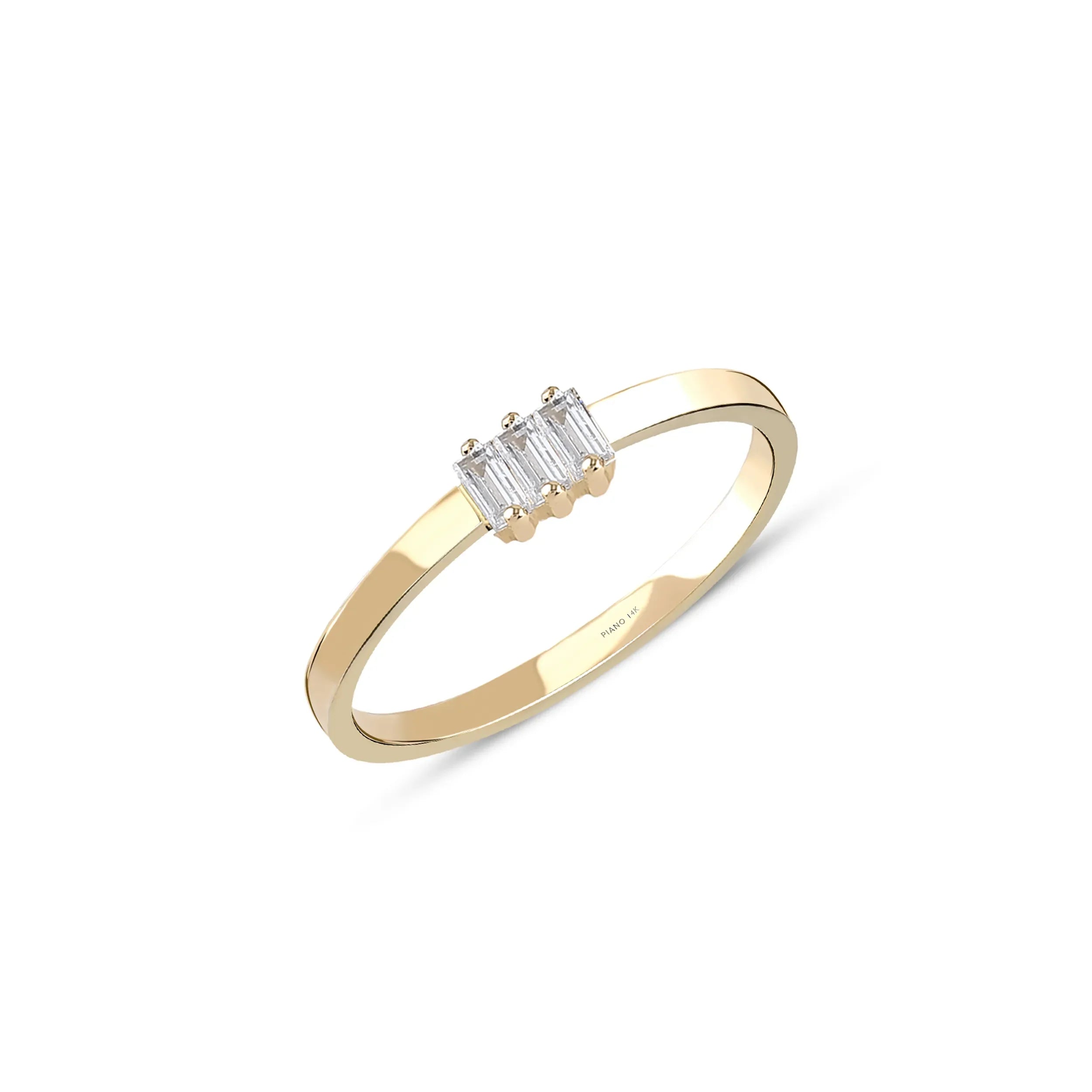 Diamond Baguette Curve Ring