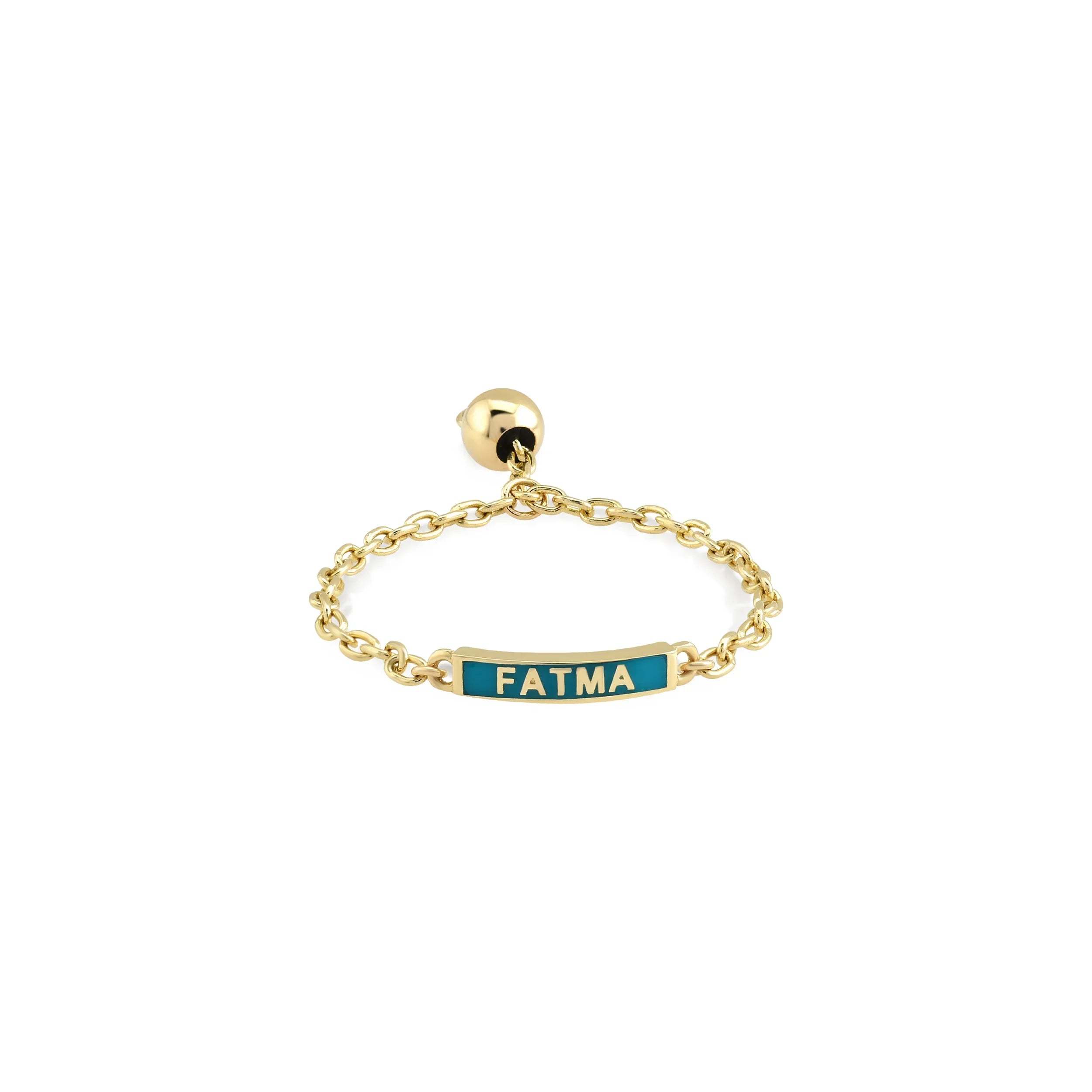 Enamel Adjustable Name Ring