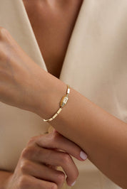 14 Ayar Taşlı Plakalı Altın Bileklik 1