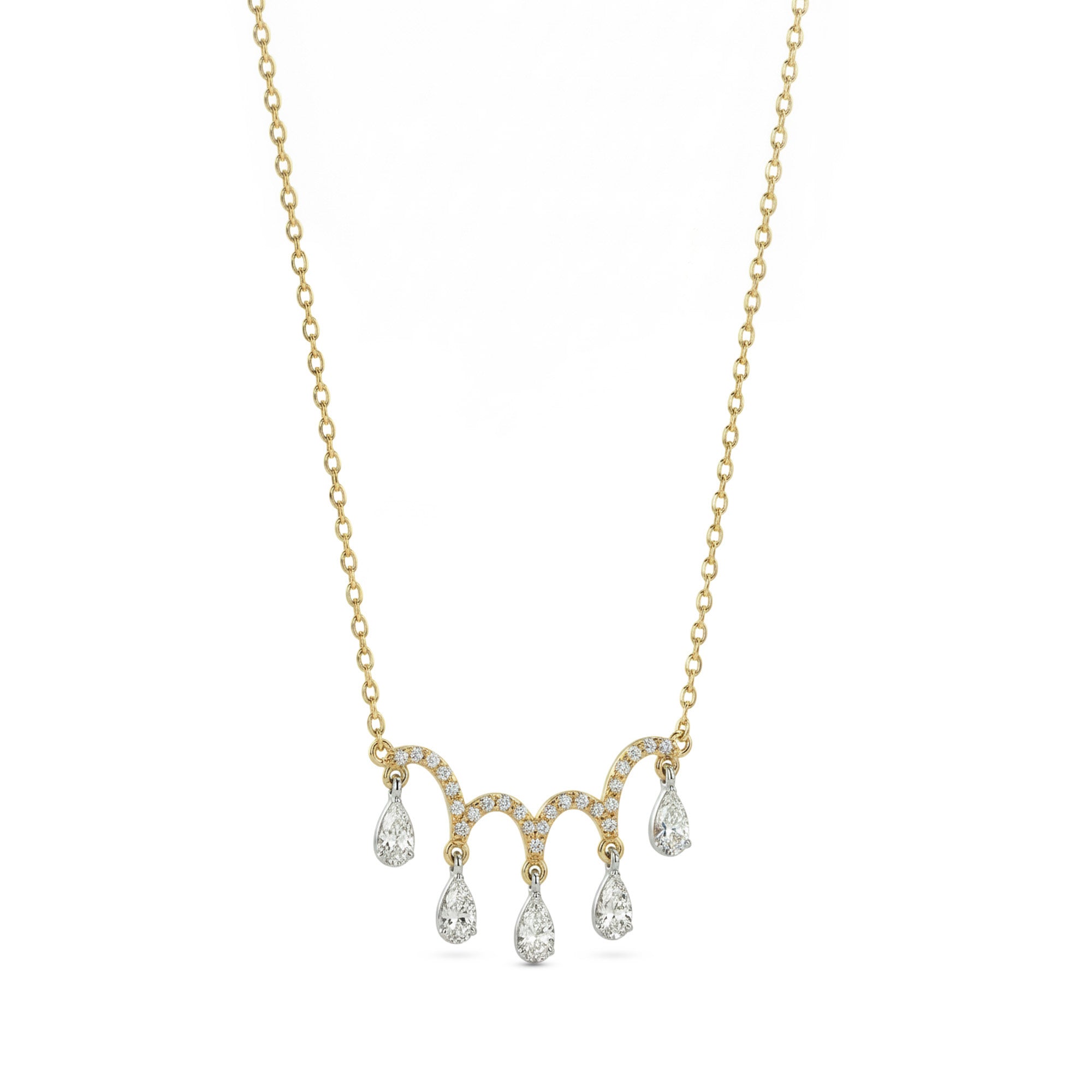 Çizgisel Wave Tasarım Pırlanta Kolye