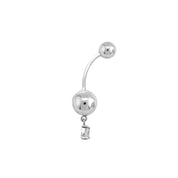 Damla Sallantılı Altın Göbek Piercingi