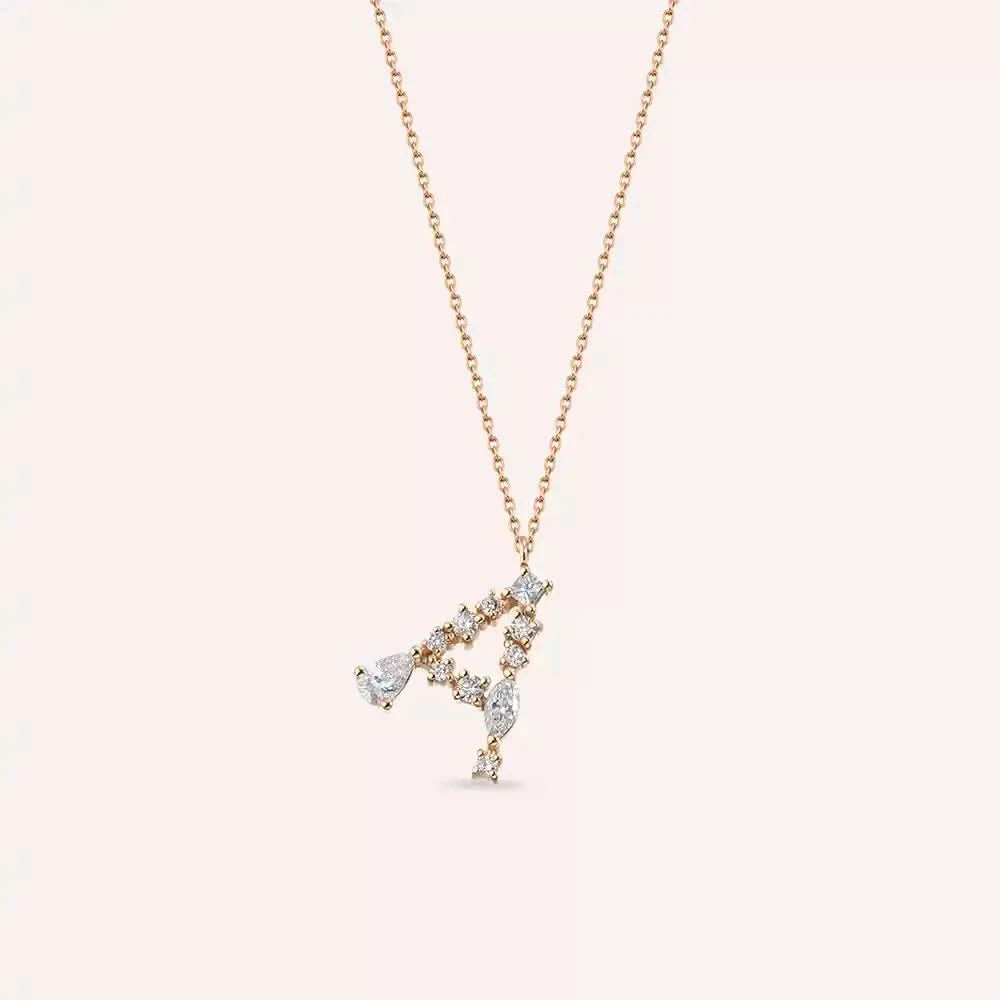 A Harf 0.53 CT Pırlanta Taşlı Rose Altın Kolye
