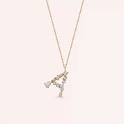 A Harf 0.53 CT Pırlanta Taşlı Rose Altın Kolye