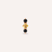 Abacus Multicolor Safir ve Siyah Pırlanta Taşlı Rose Altın Piercing