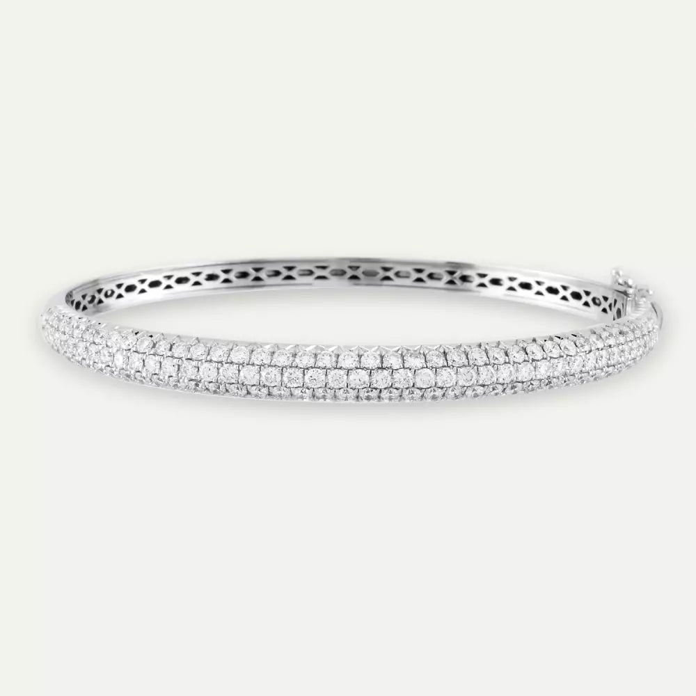 Acyl 2.90 CT Pırlanta Taşlı Beyaz Altın Kelepçe