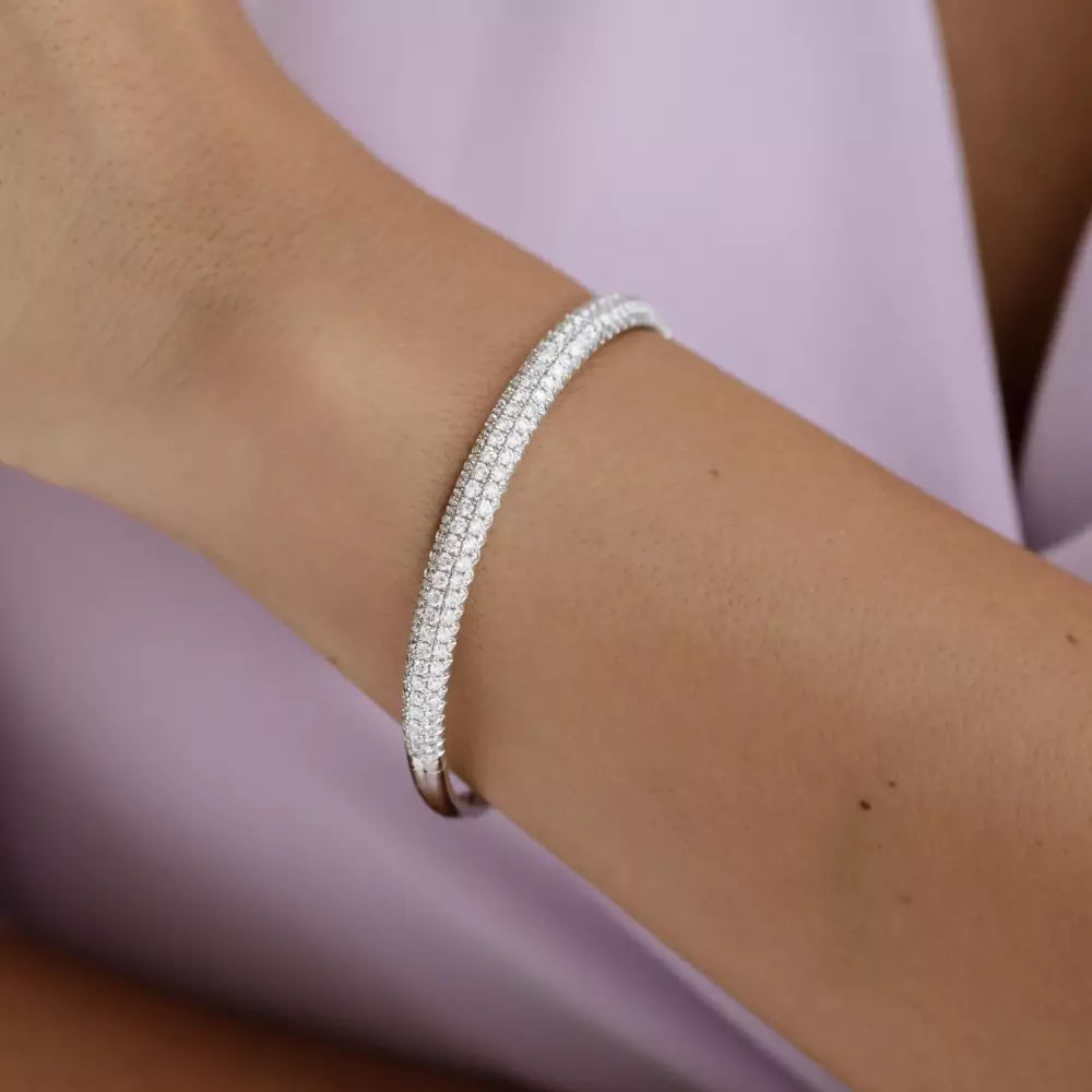 Acyl 2.90 CT Pırlanta Taşlı Beyaz Altın Kelepçe