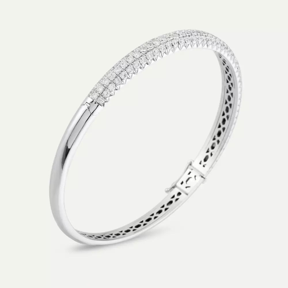 Acyl 2.90 CT Pırlanta Taşlı Beyaz Altın Kelepçe