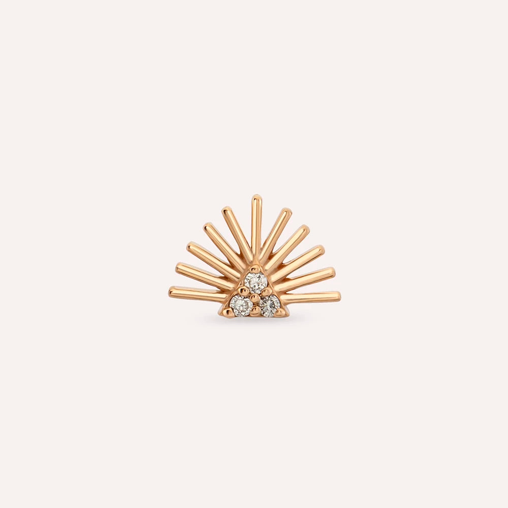 Adhafera Pırlanta Taşlı Rose Altın Piercing