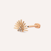 Adhafera Pırlanta Taşlı Rose Altın Piercing