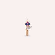Afra Blue, Purple Safir ve Pırlanta Taşlı Halka Piercing